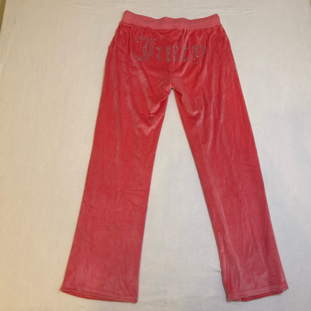 Juicy Couture Pink Velvet Rhinestone Pants Medium NWT
